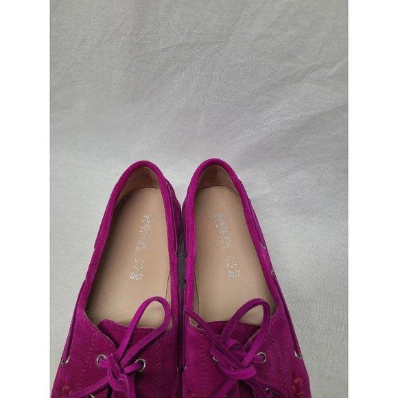 Geox Respira Mauve Purple Suede Leather Moc Toe Slip On Shoes EU 38.5 US 8.5 - Picture 3 of 14